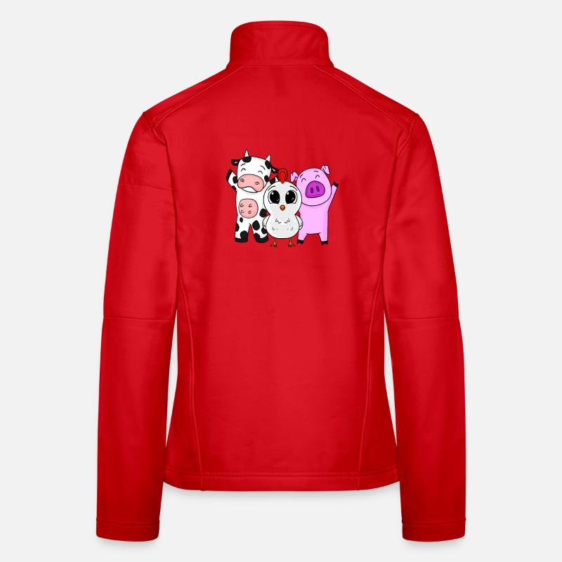 Animaux de ferme Veste en tissu softshell Femme