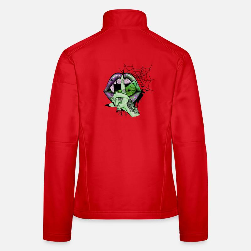 Green Vampire lips Women's Softshell Jacket
