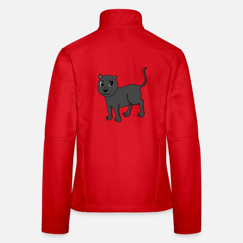 Schwarzer Panther Frauen Softshelljacke