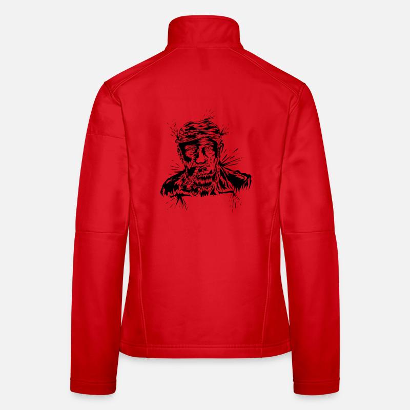 Opa mit Zigarre Frauen Softshelljacke