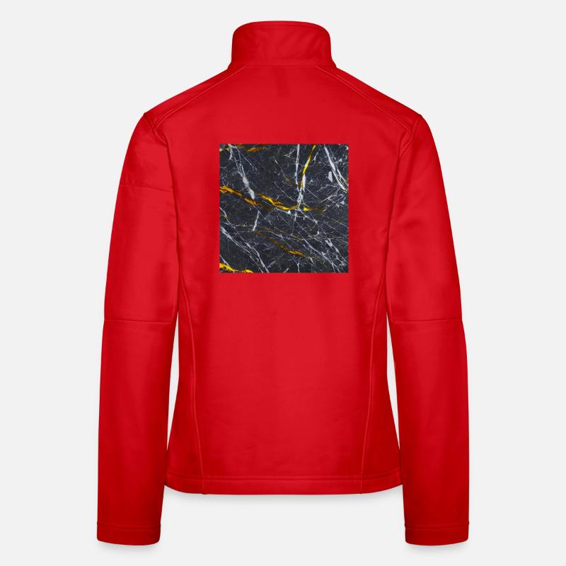 Marbre Texture Or Noir Veste en tissu softshell Femme