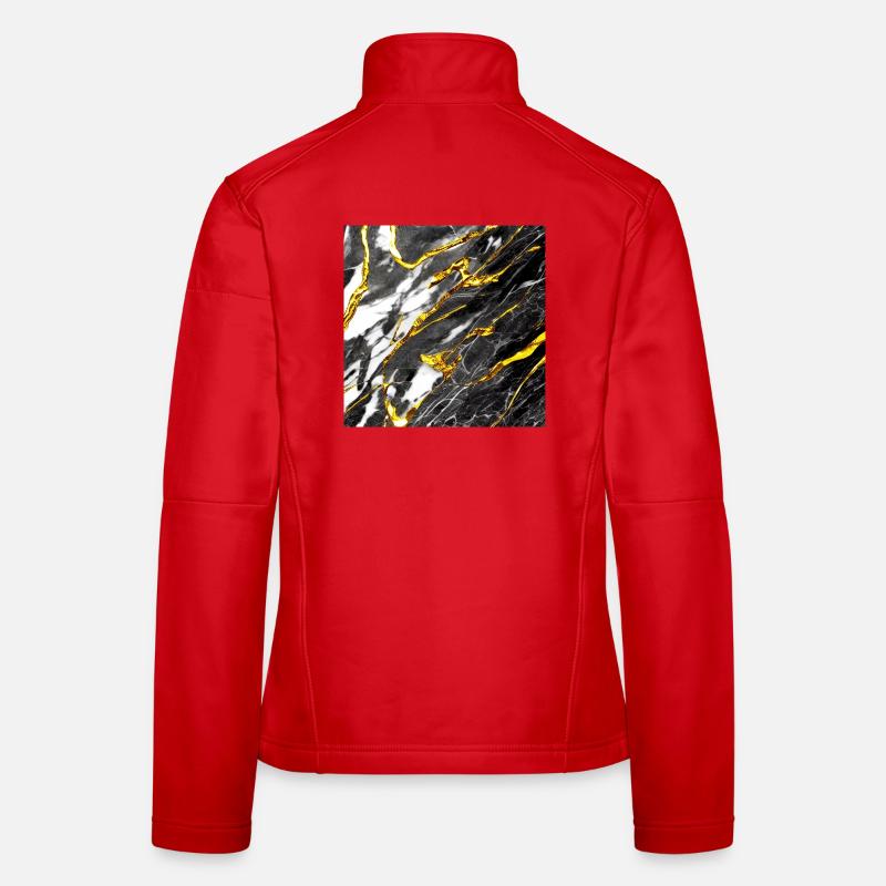 Optique de marbre Or Noir Veste en tissu softshell Femme