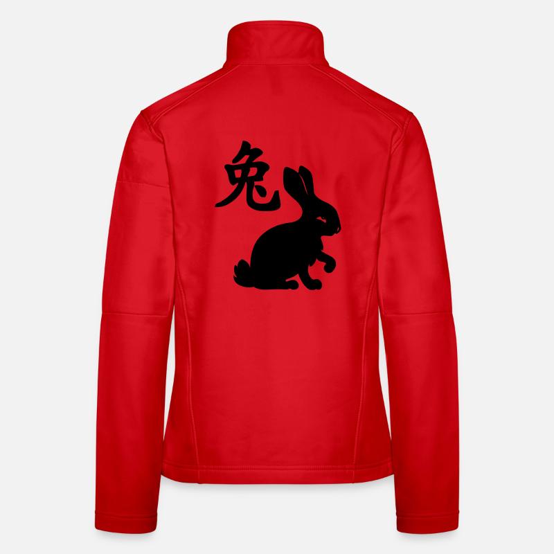 Lapin à caractère chinois avec image de lapin Veste en tissu softshell Femme