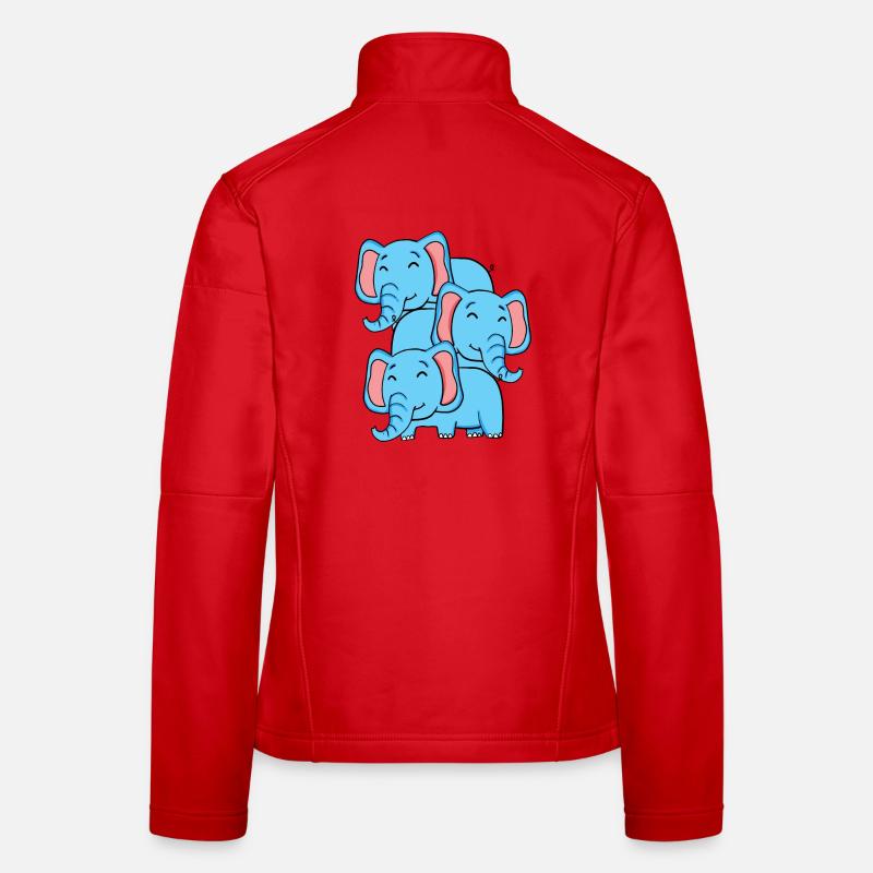 Niedliche Elefanten - Elefant - Frauen Softshelljacke - Rot
