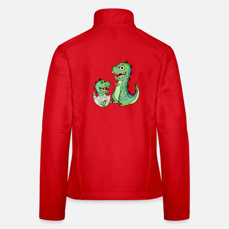Dinosaure avec bébé dinosaure Veste en tissu softshell Femme