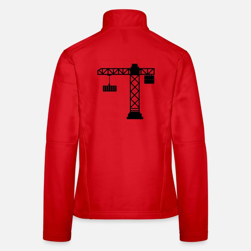 Crane with sea container Women's Softshell Jacket