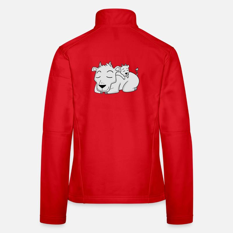 Chèvre avec bébé chèvre - Famille Veste en tissu softshell Femme