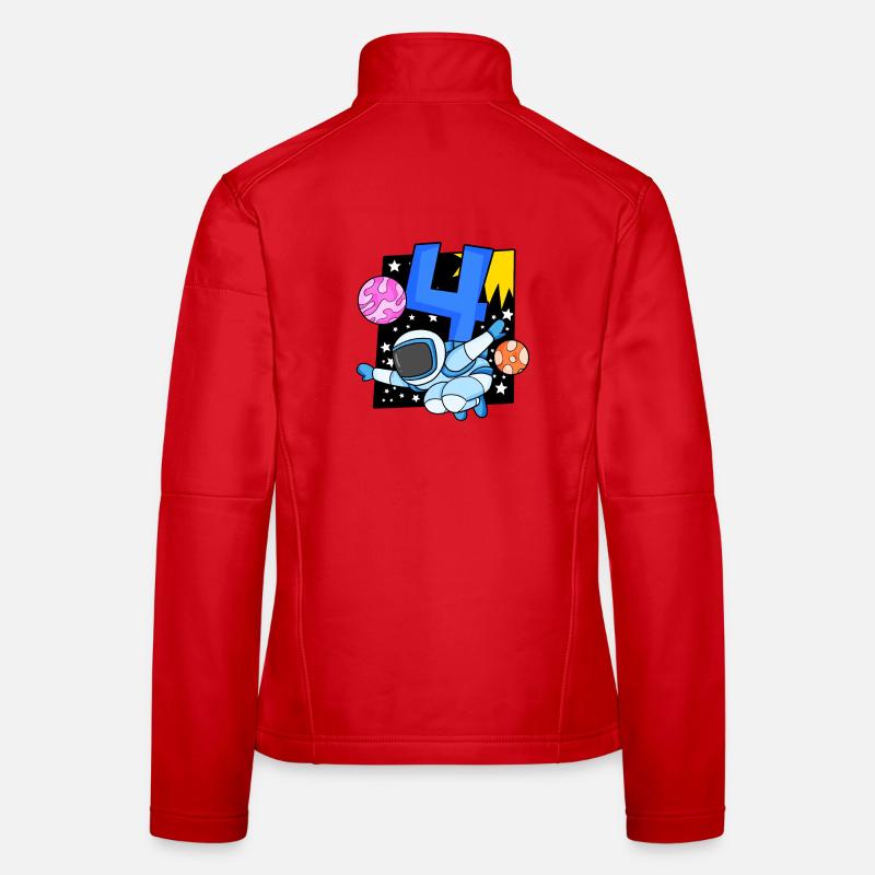 4e anniversaire 4 ans Espace jeune astronaute Veste en tissu softshell Femme