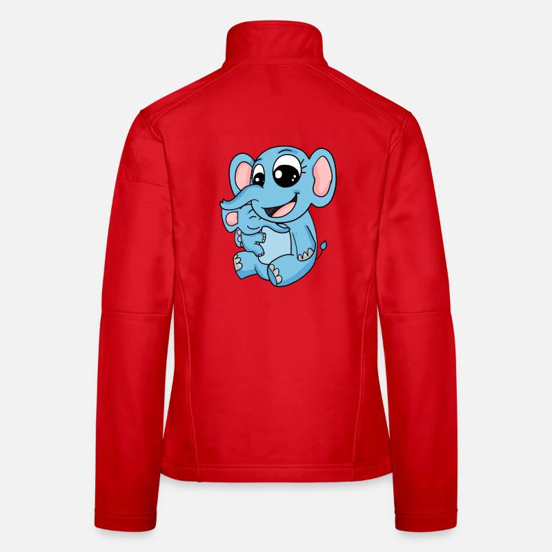 Famille - Eléphant avec bébé éléphant Veste en tissu softshell Femme