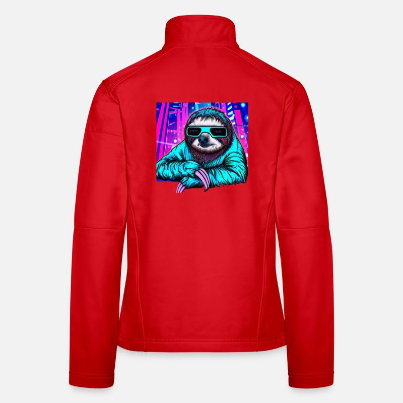 Retrowave Sloth - Ukiyo-e Malerei Frauen Softshelljacke