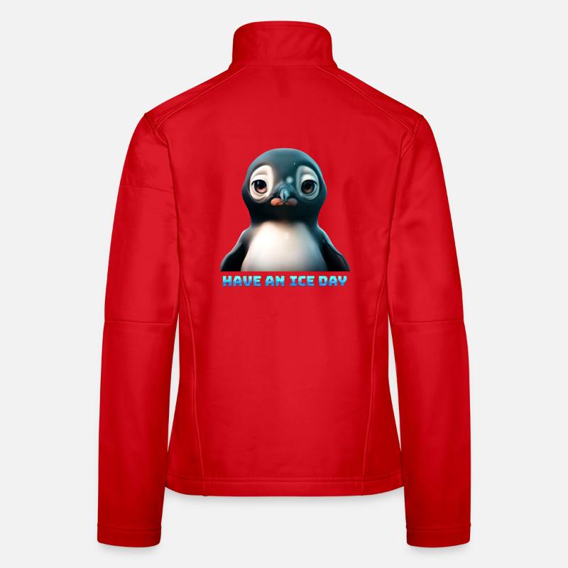 Have a nICE Day Pinguin Grafik - Frauen Softshelljacke - Rot