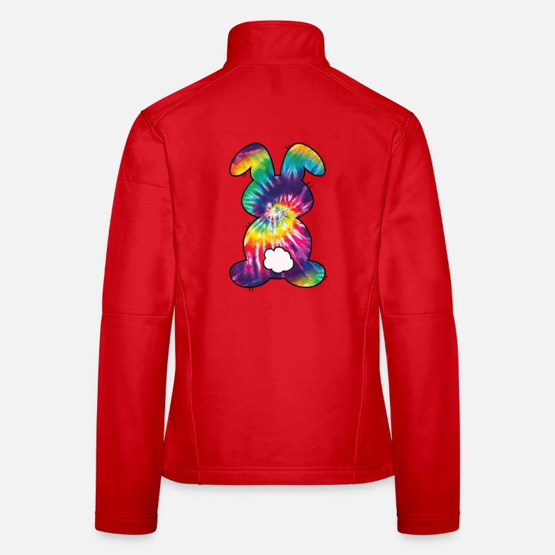Tie Dye Rabbit Easter for Kids Women's Softshell Jacket