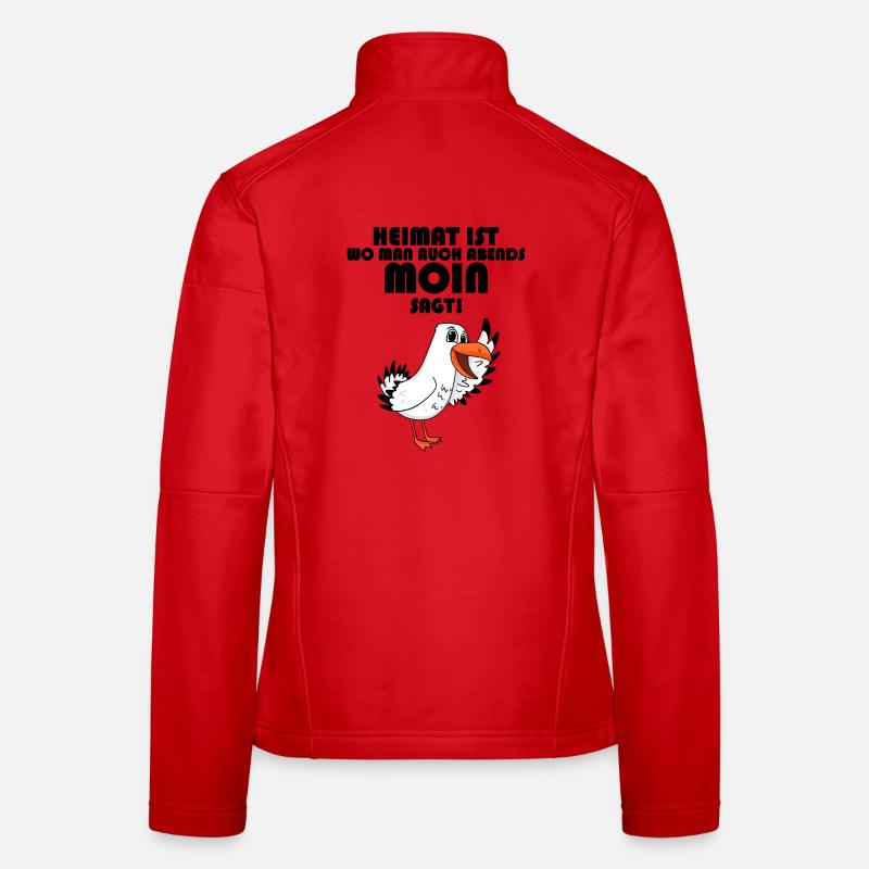 Nordsee Plattdeutsch Spruch Moin Möwe Frauen Softshelljacke