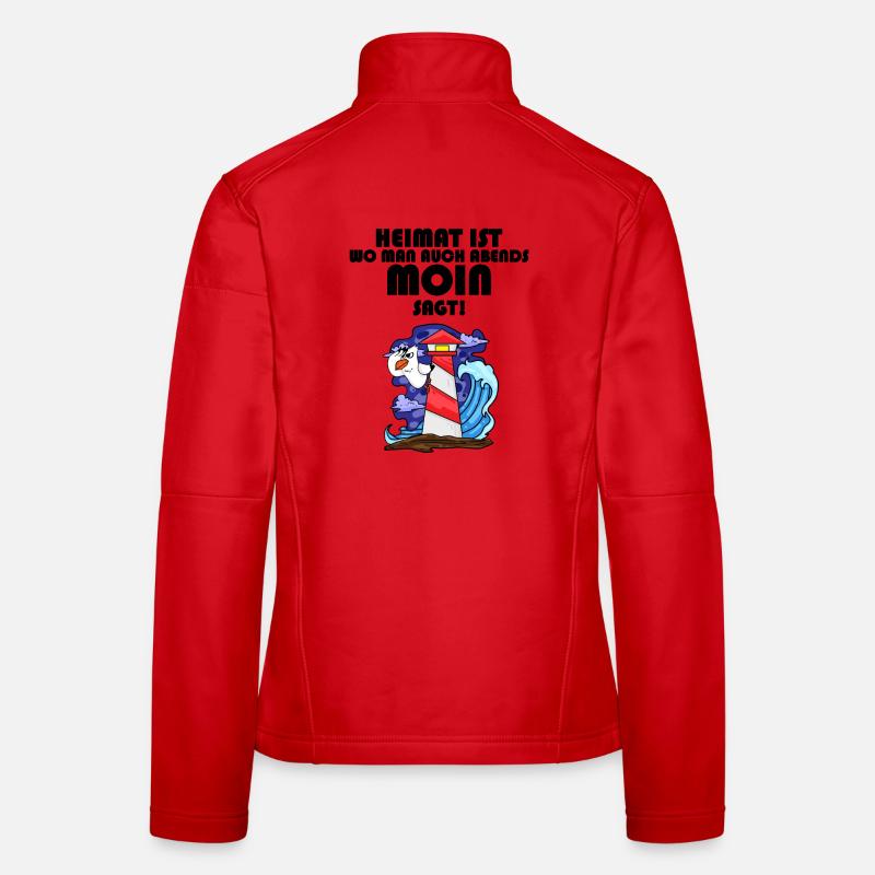 Nordsee Plattdeutsch Spruch Moin Möwe Leuchtturm Frauen Softshelljacke
