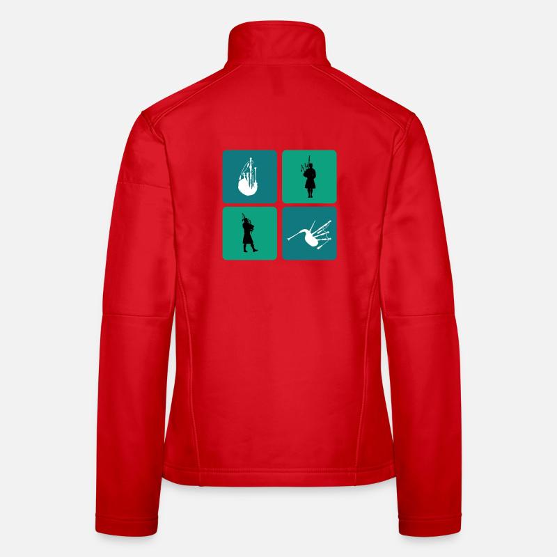 Design de cornemuse Veste en tissu softshell Femme