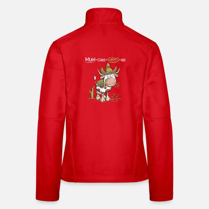 Mexique vache dessin animé merci jeu de mots Veste en tissu softshell Femme