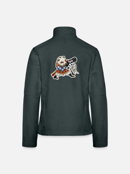 Panda im prachtvollen Robenkampf - Frauen Softshelljacke - Rot - Hinten