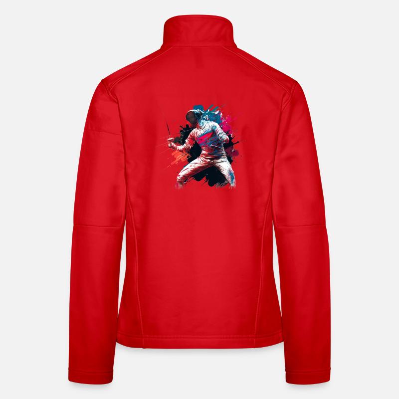 Couleur Explosif Escrimeur Graffiti Veste en tissu softshell Femme
