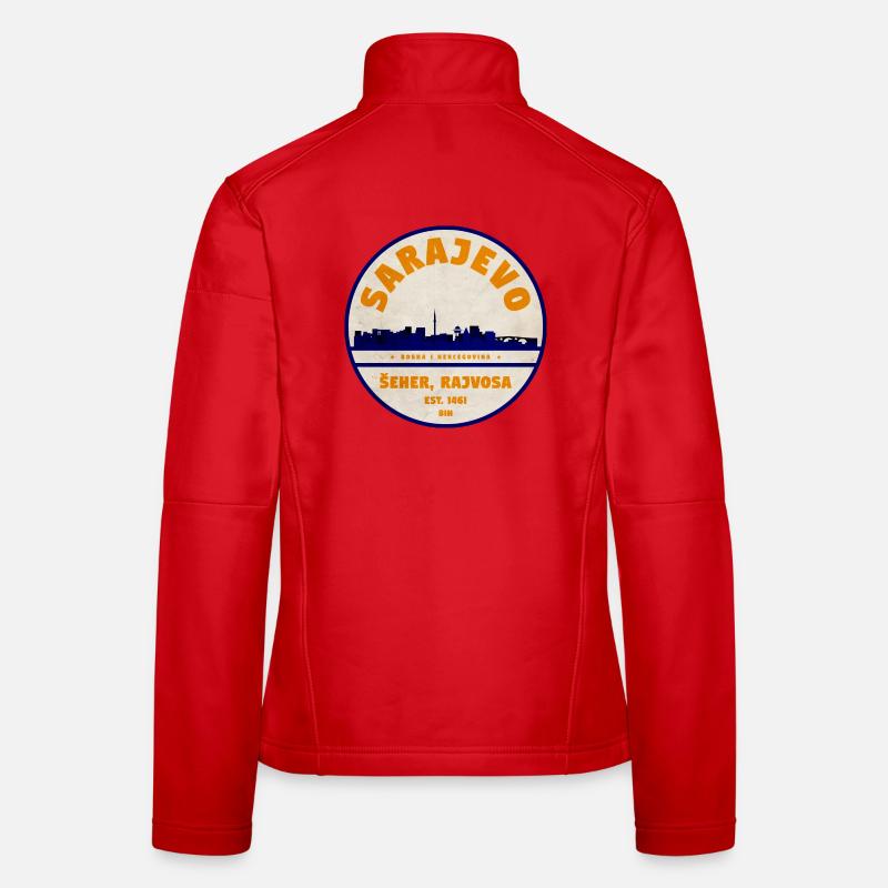 Sarajevo Skyline Vintage Abzeichen - Frauen Softshelljacke - Rot