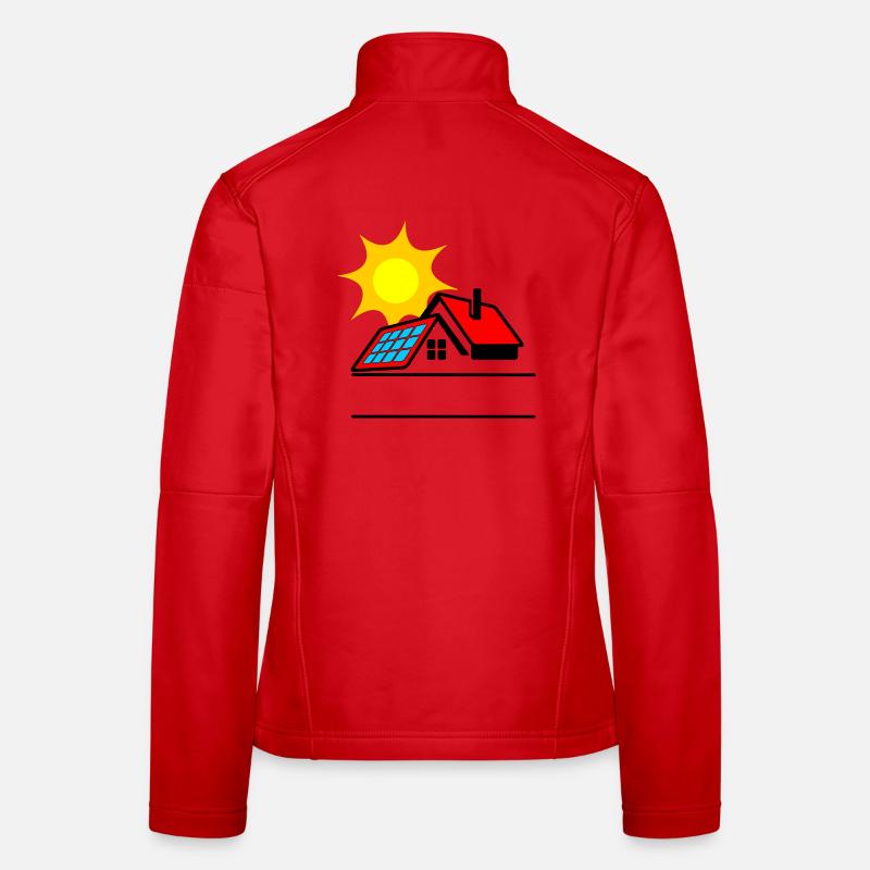 Solar panel on bungalow house with sun Women's Softshell Jacket