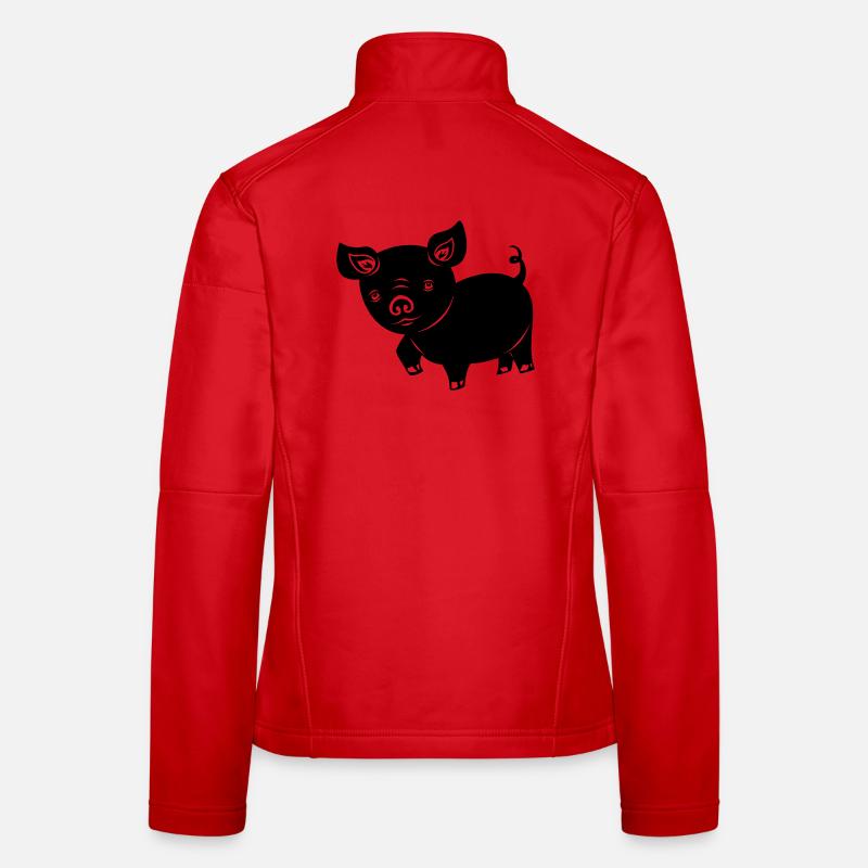 Pig piglet logo Shadow image Women's Softshell Jacket