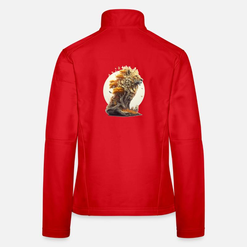 Löwe mit Savannen Körper, Abstraktes Löwen Design Frauen Softshelljacke
