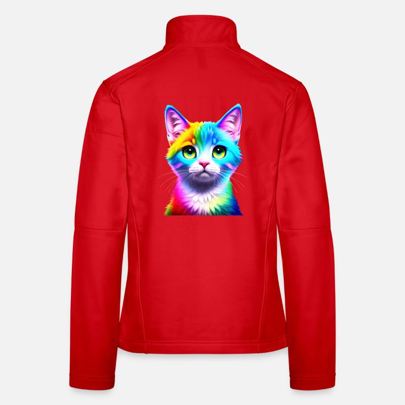Regenbogenkatze Neonkunst - Frauen Softshelljacke - Rot