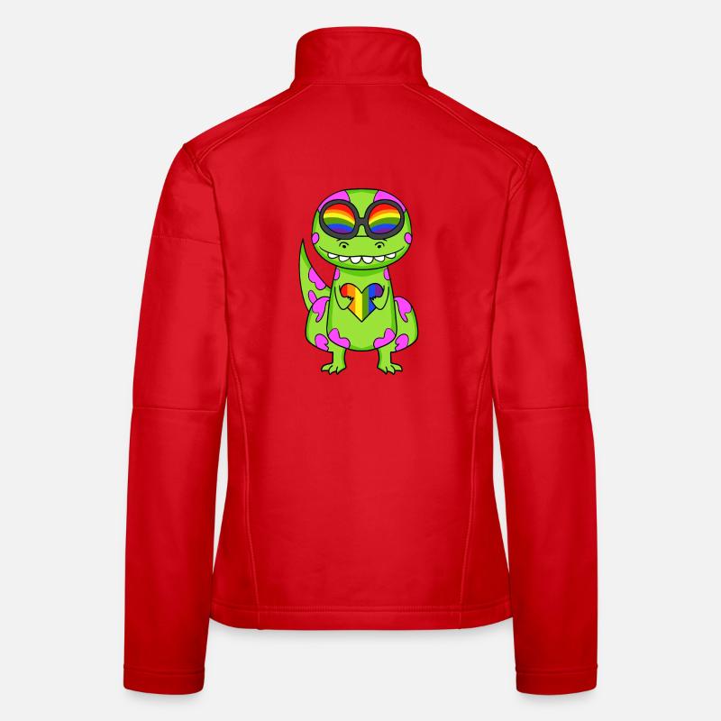 Dino Regenbogen Herz Dinosaurier Mädchen Frauen Softshelljacke