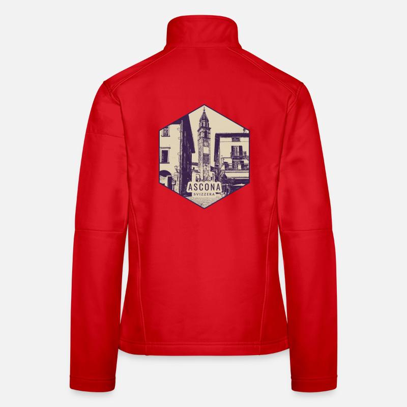 Ascona Clock Tower Vintage Badge Women's Softshell Jacket