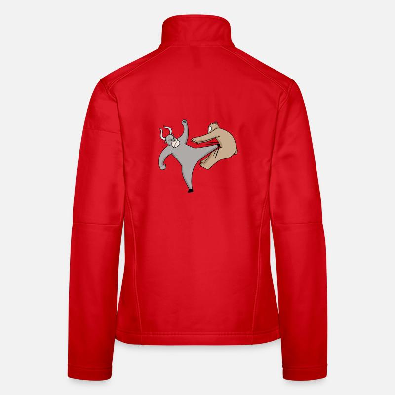 Actions Trading d’actions Cours des actions Taureau Ours Veste en tissu softshell Femme