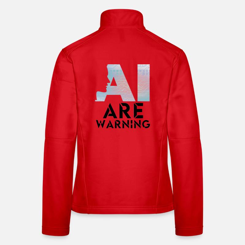 AI alert Caution artificial intelligence Women's Softshell Jacket