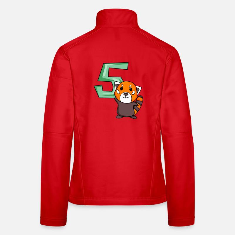 5th Birthday Motif Red Panda - five years old Women's Softshell Jacket