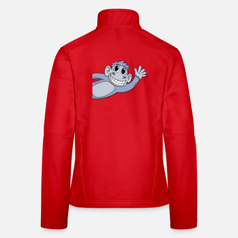 Salutation des singes Veste en tissu softshell Femme