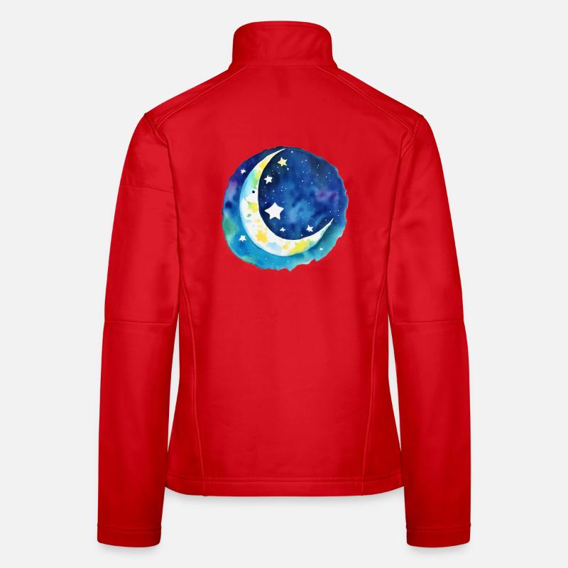 Lune et étoiles Veste en tissu softshell Femme