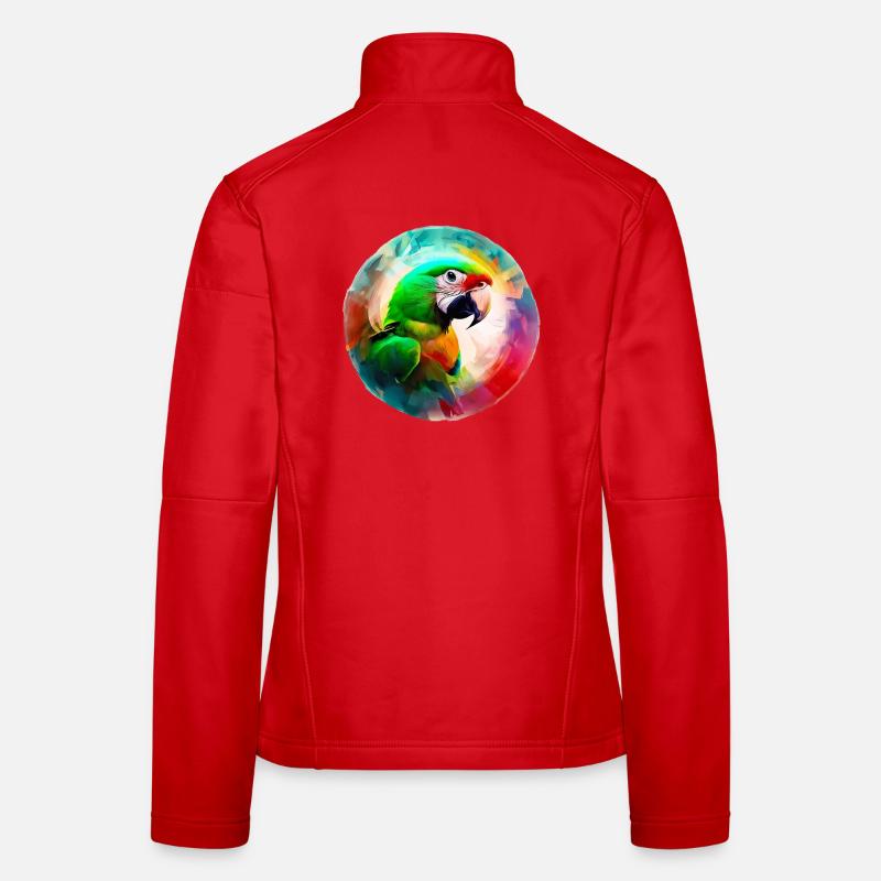 Colored macaw parrot Women's Softshell Jacket
