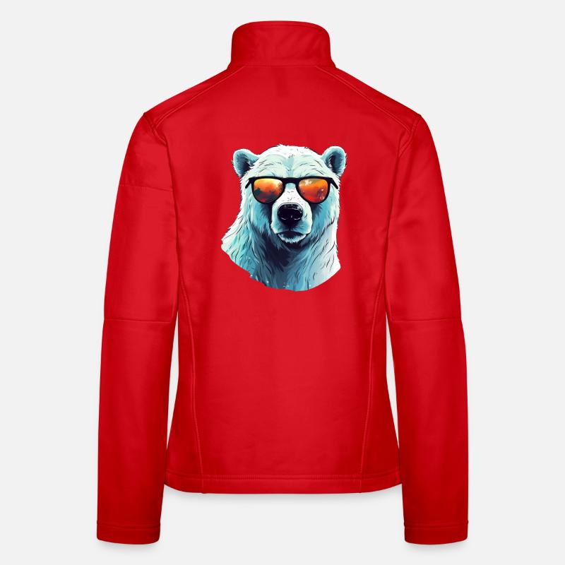 Cooler Eisbär mit Sonnenbrille Frauen Softshelljacke