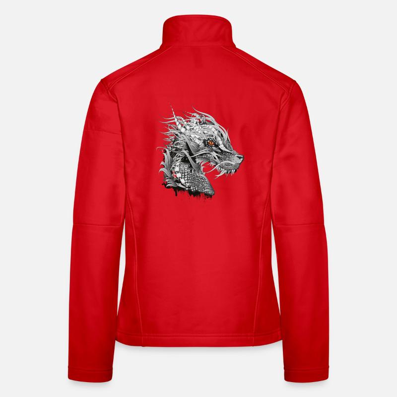 artfully designed mystical dragon head Women's Softshell Jacket