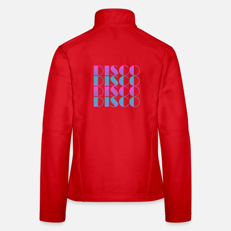 Vibrant Disco Text Pattern Design Women's Softshell Jacket