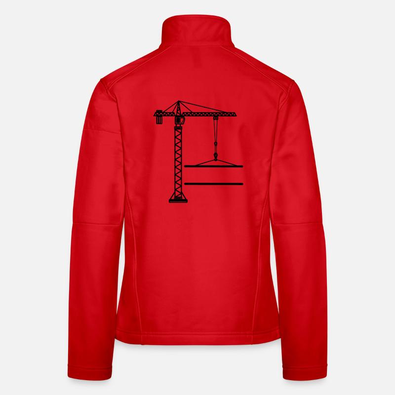 Logo de la bannière de grue de construction Veste en tissu softshell Femme