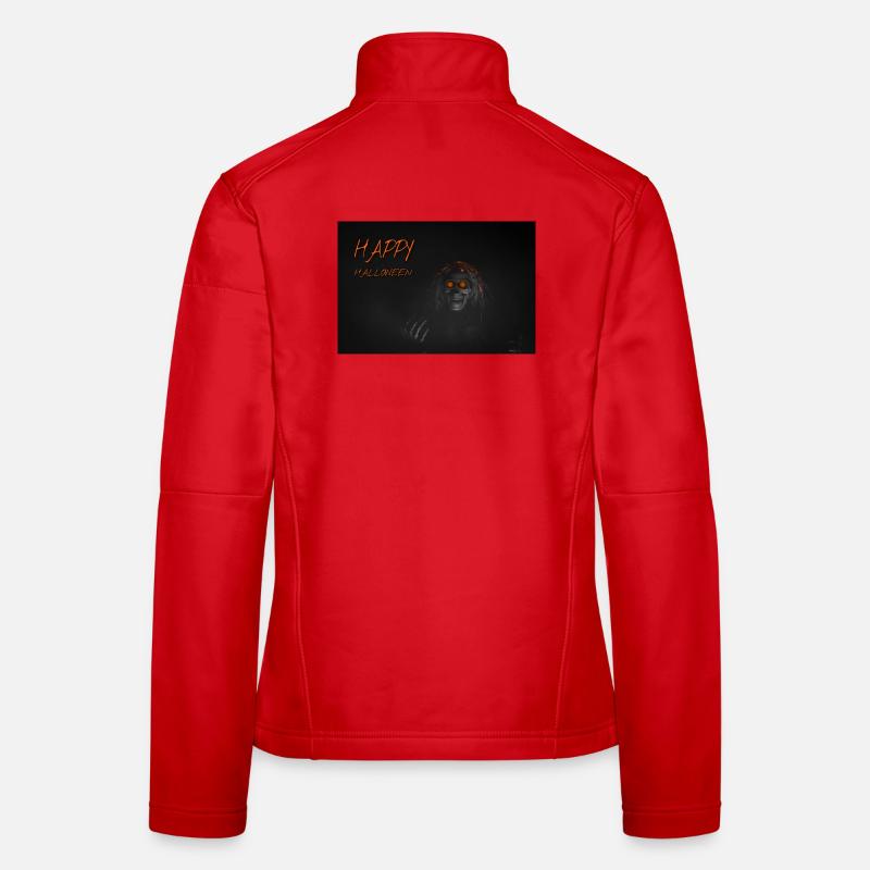 Orange Halloween Skull Glow - Women's Softshell Jacket - red