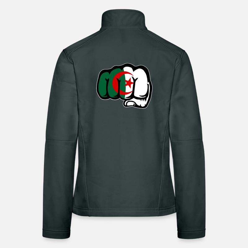 Drapeau de l’Algérie Main Poing Veste en tissu softshell Femme