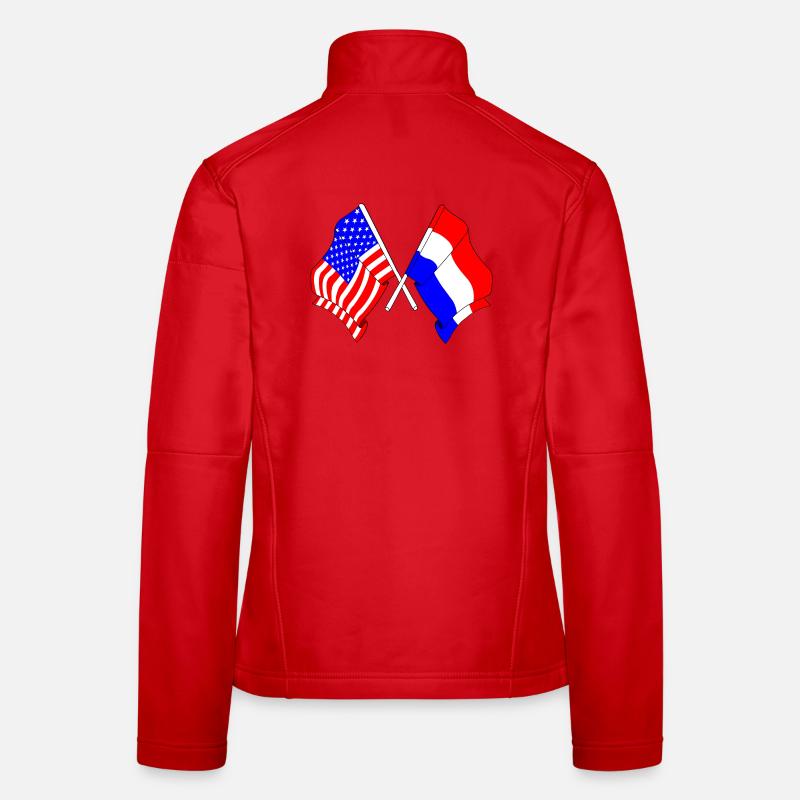 Drapeau des États-Unis et drapeau des Pays-Bas Veste en tissu softshell Femme