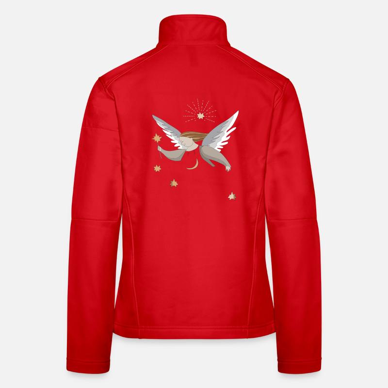Weihnachtsengel, Merry Christmas - Frauen Softshelljacke - Rot
