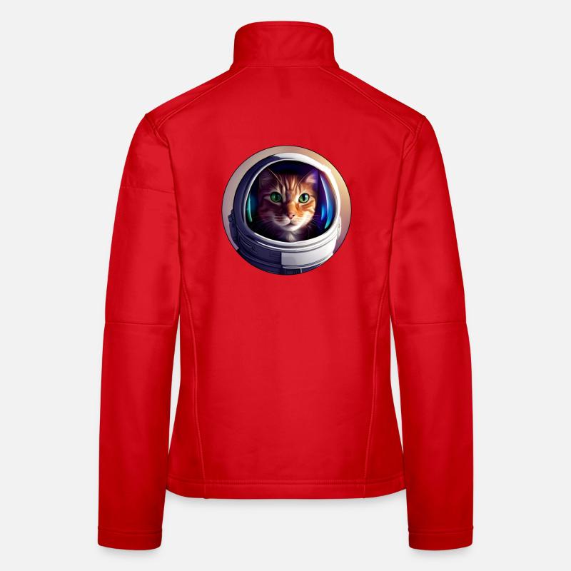 Chat de l’espace avec un casque Veste en tissu softshell Femme