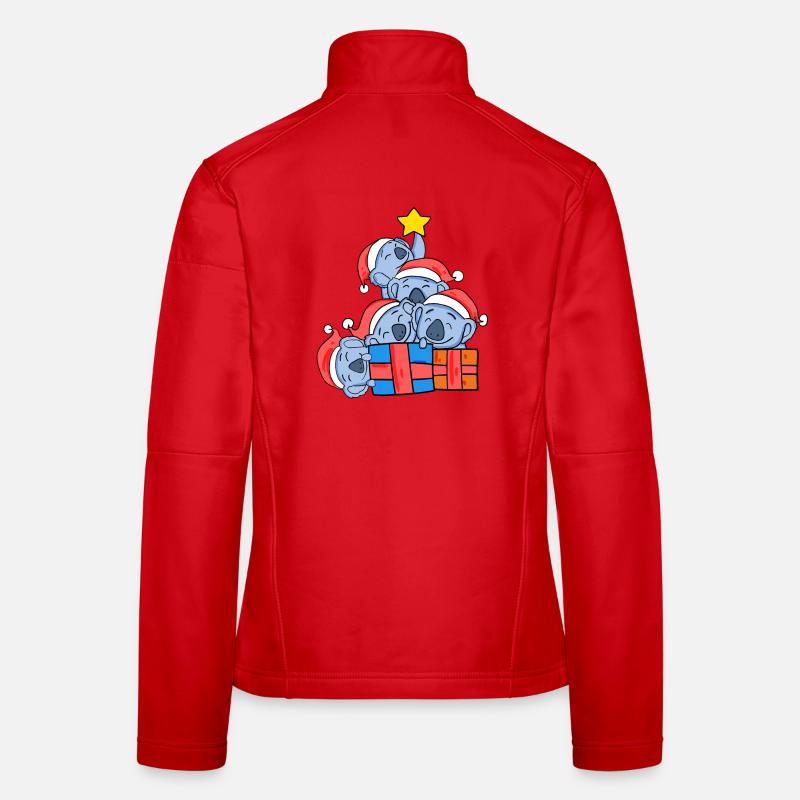 Koala sapin de Noël Noël Veste en tissu softshell Femme