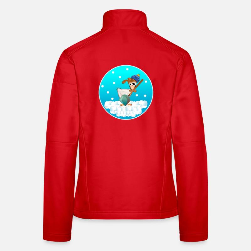 WINTER CHICKEN COOP CHICKENS SNOWFALL Women's Softshell Jacket