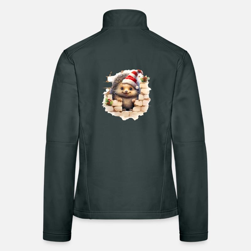 Weihnachtsigel in der Mauer Frauen Softshelljacke