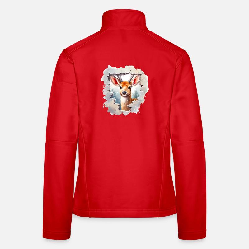 Cerf d’hiver dans le trou dans le mur Veste en tissu softshell Femme