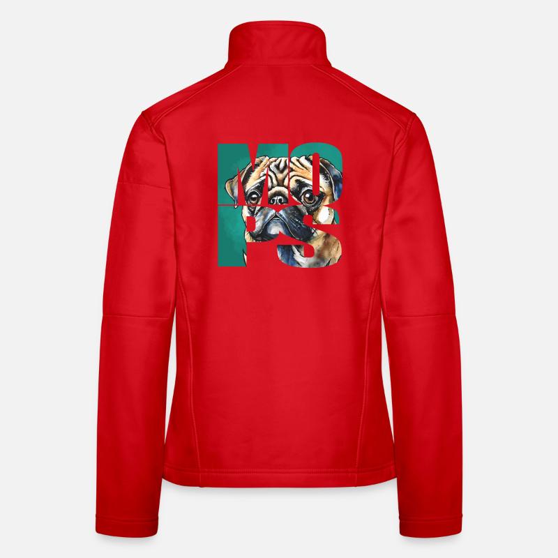 Mops Portrait Frauen Softshelljacke
