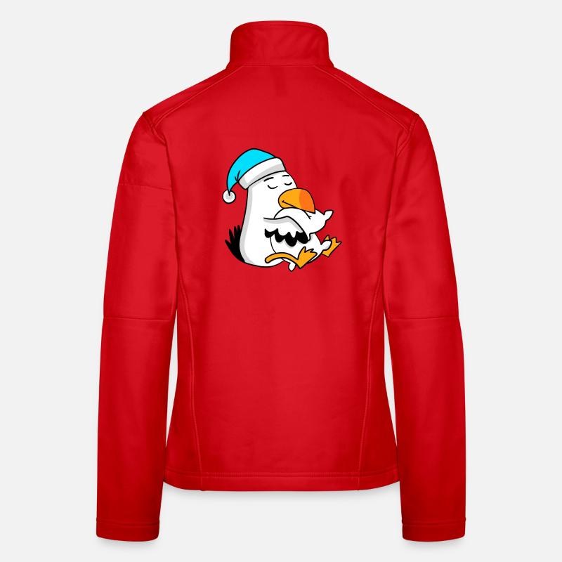 Mouette avec oreiller et bonnet somnolent Veste en tissu softshell Femme
